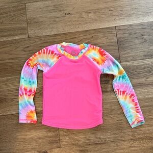 Wonder Nation Pink Tie-Dye Rashguard